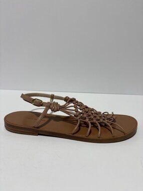 Stuart Weitzman Women’s Seaside Netted Thong Sandals Brown, Size 10.5 M